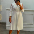 Petal Whisper Sheer-Sleeve Dress