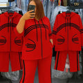 Crimson Sketch Hooded Set