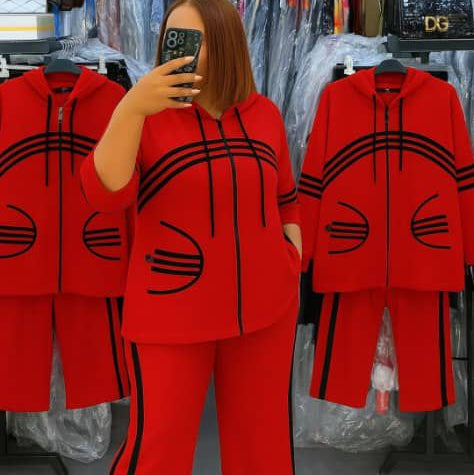 Crimson Sketch Hooded Set
