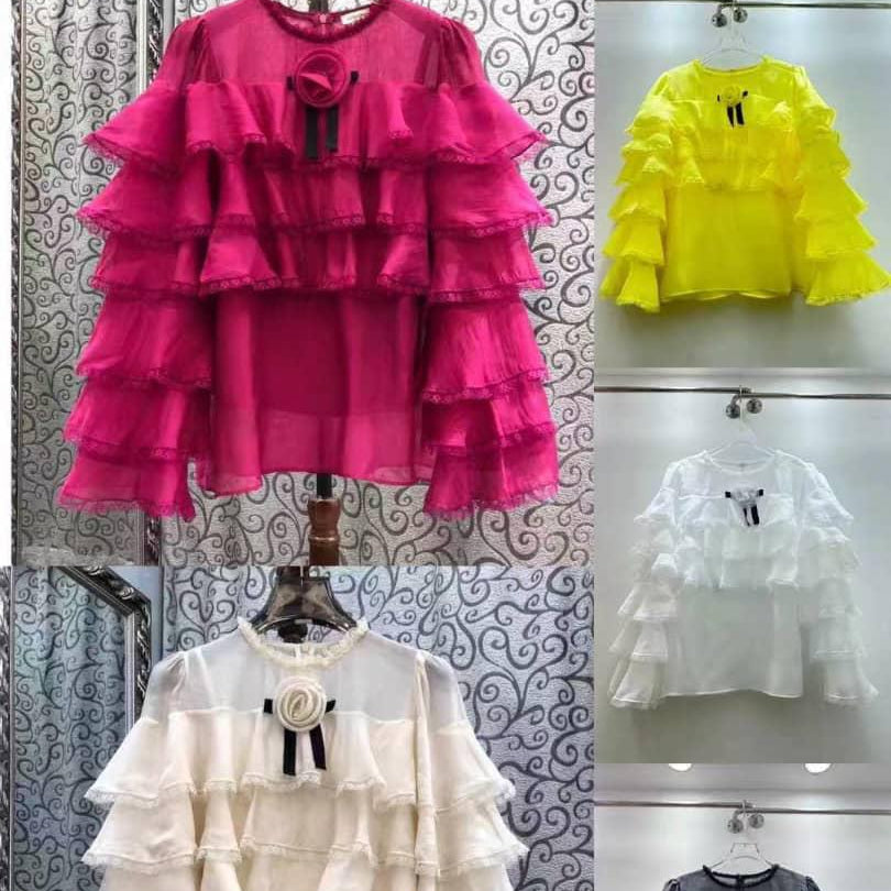 Bloom Ruffle Sheer Blouse Series