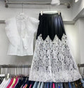Lace Contrast Couture Set