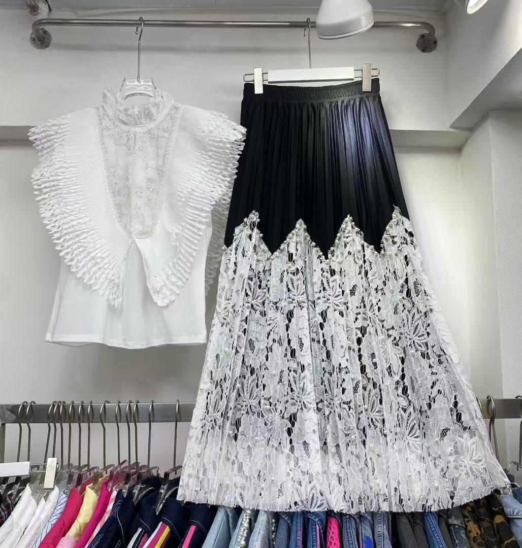 Lace Contrast Couture Set