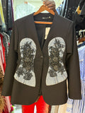 ZARA Noir Lace-Patch Blazer