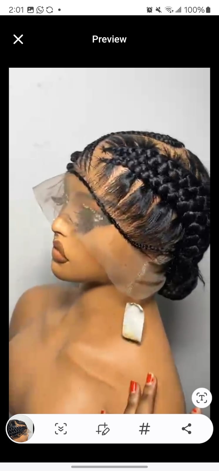 Wig (Royal Spiral Cornrow Bun)