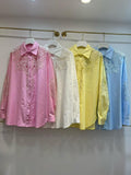 Pastel Lace Elegance Shirt Set