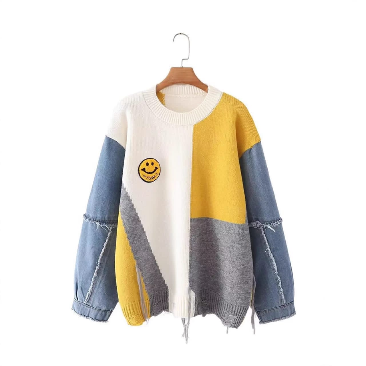 Smile Knit Denim Sweater