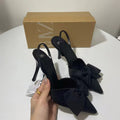 Elegant Bow Pointed-Heel Slingback