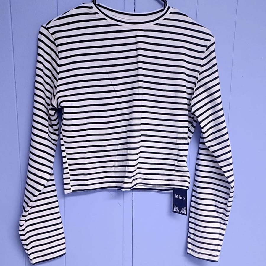 MonoStripe Crop Tee by Mino