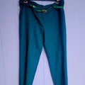 Teal Crest Belted Trousers