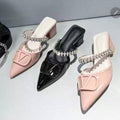 Valentino Gem V-Buckle Mule Trio