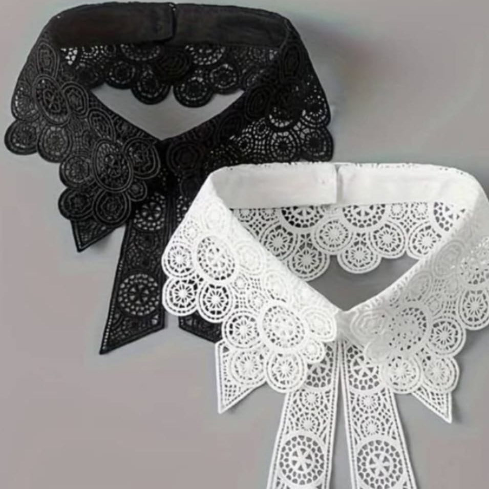 Vintage Lace Bow-Tie Collars