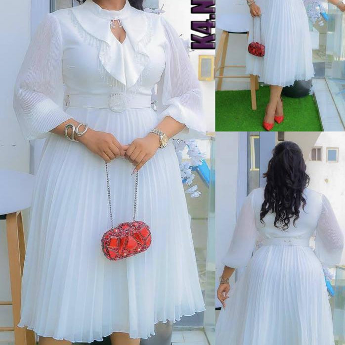 Ivory Pleated Grace Dress