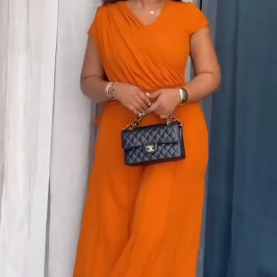 Sunset Drape Elegance Gown