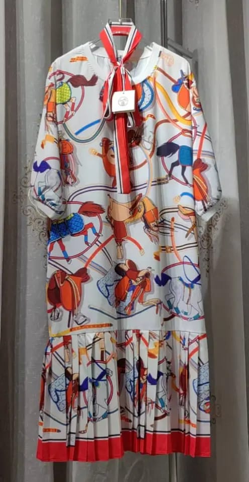 Equestrian Muse Printed Dress